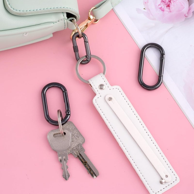 STSTR 3pcs Oval Spring Ring Clips, Metal Keyring Purse Clip, Heavy Duty Opening O Ring Carabiner for Keychains,Backpacks, Keys - Image 4